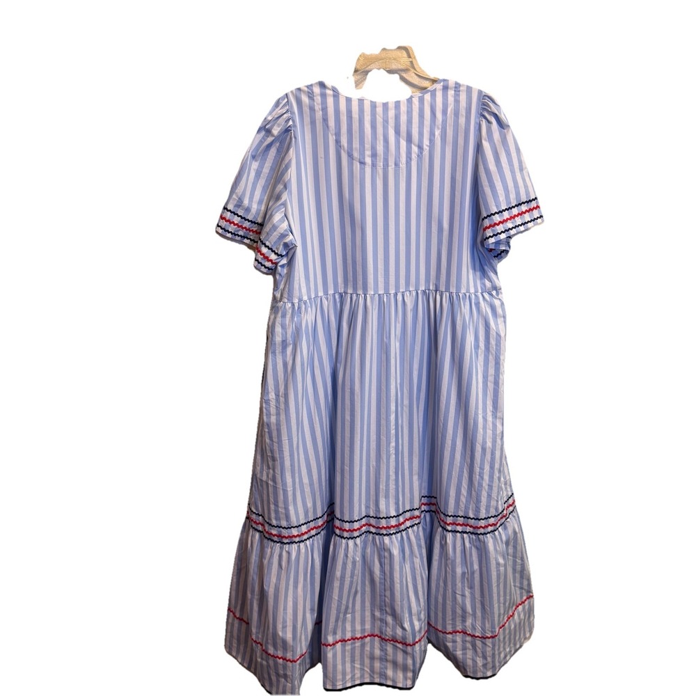 Draper James Blue Striped Midi Dress Katherine Nautical Theme - Picture 6 of 9